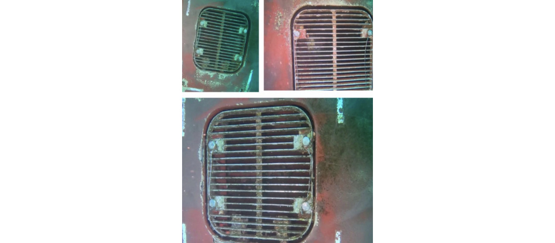 Sea chest after blanking plate